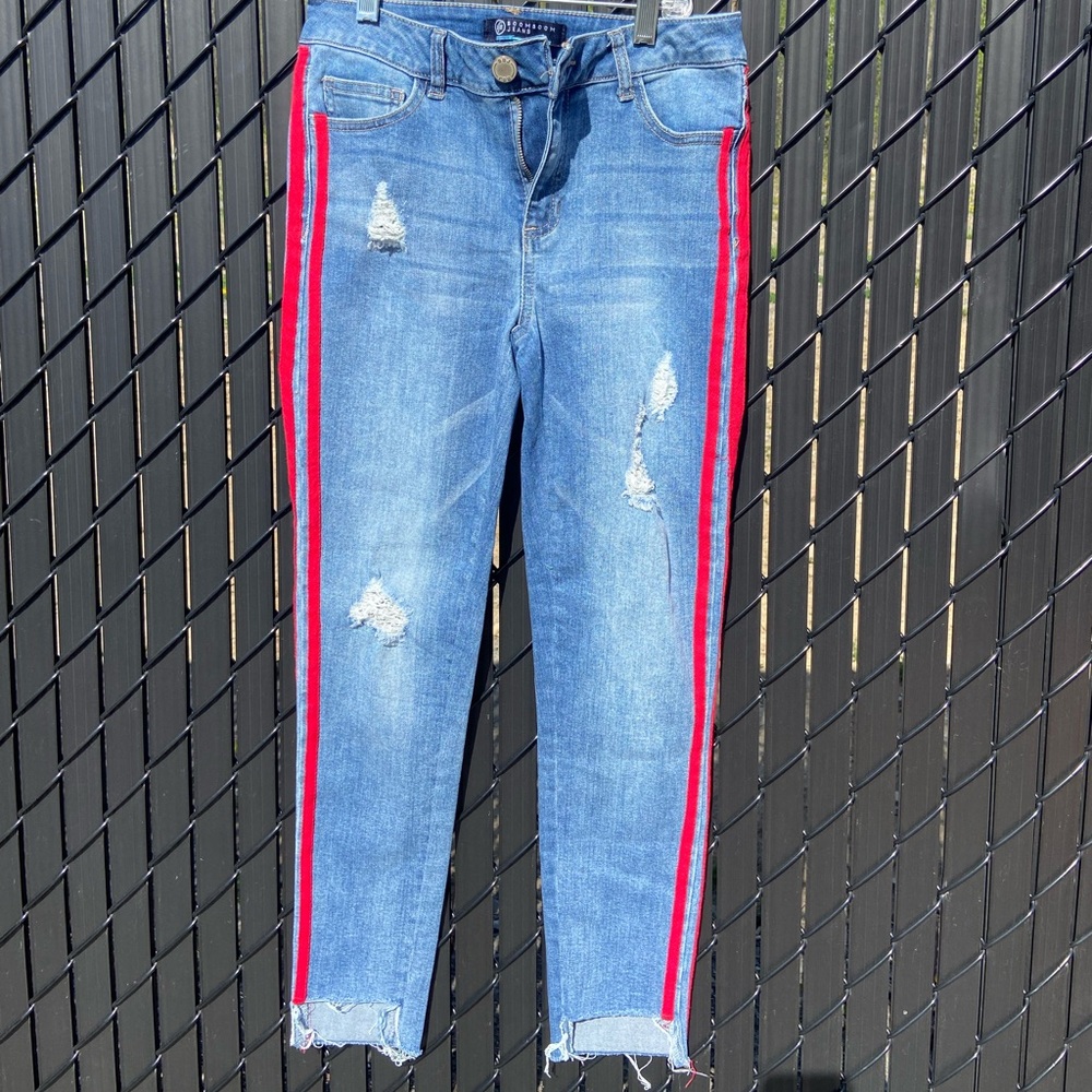 Red-Striped Jeans - Picture 1 of 1
